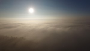 Båtupptagning i Älvsala, dimma